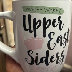 Gossip Girl White Mug with Black and Pink Design